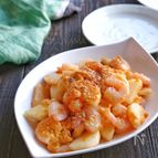 長芋とむき海老と卵のマヨ炒め