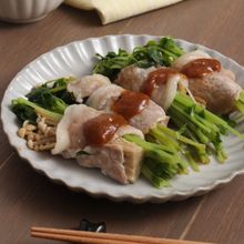 下準備いらず！豚肉の野菜巻き～ゴマソース添え～