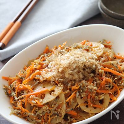 【れんこんのじゃこおかかキンピラ】ご飯もパンもお酒も進む!