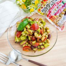 豆とタコのバジル和え