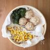 流行りの蒸籠で！【コーンバターご飯＆鶏つくね】一度に完成♩の工程2