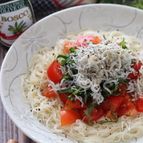 オリーブオイルでイタリアン風！トマトとしらすの旨塩そうめん