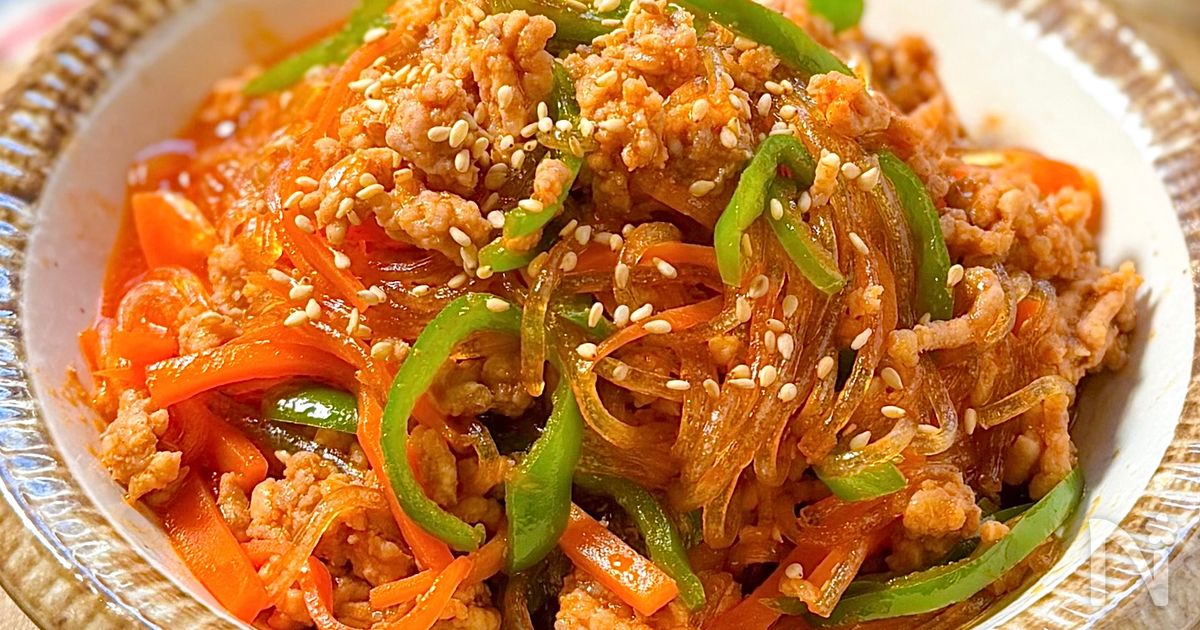 レンジで味しみしみ♡【簡単そぼろチャプチェ】