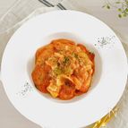 【チキンのトマトクリーム煮】ワンパンで簡単♡生クリーム不用！