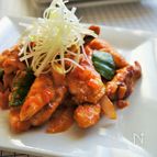 鶏むね肉の甘辛トマトクリーム煮
