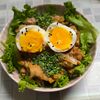 ののの作ってみた!投稿(豚こま肉で絶品丼ぶり！『韓国風甘辛豚こま丼♡温玉のっけ』)
