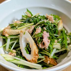 まゆのの作ってみた!投稿(【和えるだけ！水菜とツナのチョレギ風サラダ】)