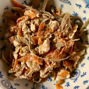 チョビの助の作ってみた!投稿(ごぼうのナムル【レンジで簡単♪】)
