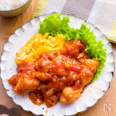 【ふわたま添え♡しっとり鶏チリ】むね肉でコスパよし◎