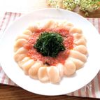 見た目も鮮やか・白身魚でも♡ホタテのカルパッチョ明太ソース
