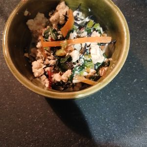1556395の作ってみた!投稿(小松菜とひじきのカラダにやさしい炒り豆腐【作り置き】)