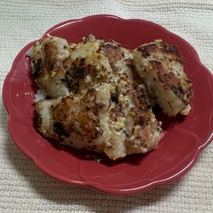 チョビの助の作ってみた!投稿(一口大で食べやすい！白身魚の種入りマスタード焼き)