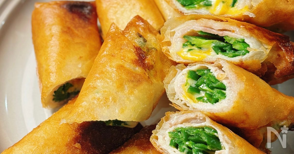 【チーズin豚ピーマン春巻き】とろけるチーズの絶品春巻き♡