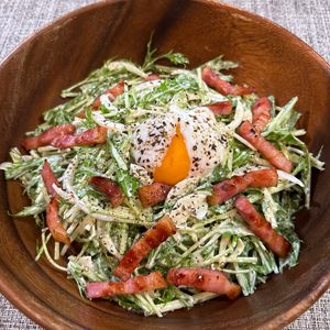 楽ラク手抜キッチン🐶🐾の作ってみた!投稿(野菜苦手な夫も大絶賛♪【水菜と新たまのシーザー】)