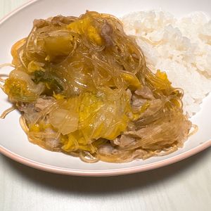 ぷりんの作ってみた!投稿(重ねて放置♪包丁不要『豚バラ白菜とはるさめの上海風とろみ煮』)