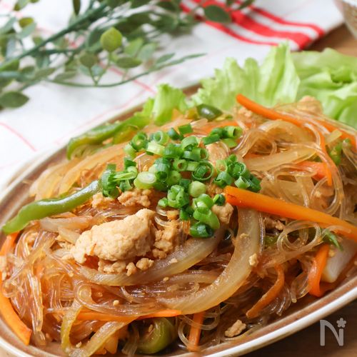 《野菜たっぷり春雨炒め》辛くないから親子で食べられる✨