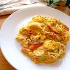 5分でお手軽にできちゃう♡キャベツとカニカマ入りふわたまご