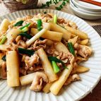夕飯のおかず☆豚バラ肉と長芋のオイスターソース炒め