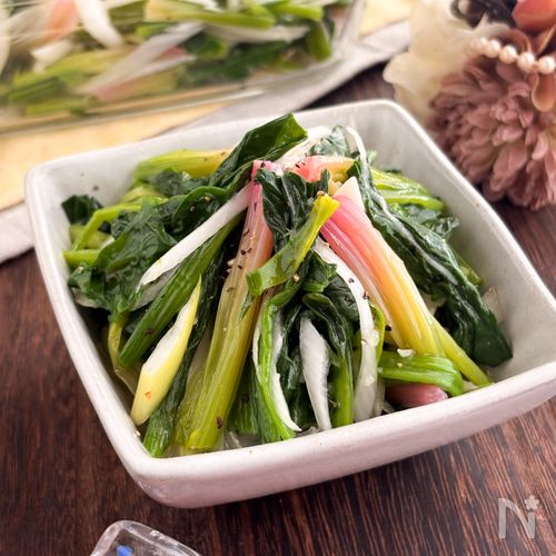 【簡単副菜！おつまみにも】ほうれん草とネギのナムル