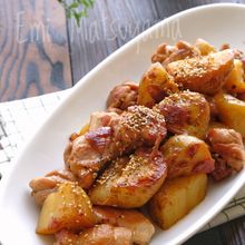 【らくレピ】新じゃがと鶏肉のスタミナ甘辛さっぱり炒め
