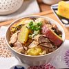 豚ばらとさつま芋の炊き込みごはん│秋に食べたいほっこりごはんの工程4