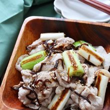 豚しゃぶと焼きねぎのごま塩昆布和え