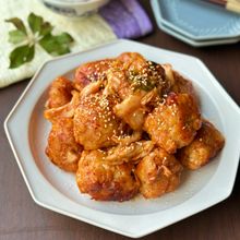 【鶏むね肉と焼き麩で作るオイマヨキムチ唐揚げ】節約/カサマシ
