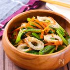 【冷凍作り置き】お弁当彩り野菜！小松菜とにんじんのゆかり炒め