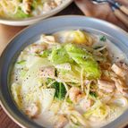 【チキンとキャベツのクリームスープパスタ】スープ感覚でぺろり
