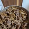 NYの作ってみた!投稿(【豚蓮根照り焼き】材料2つでご飯止まらん！)