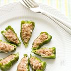 レンチン６分！スプーンで作れるピーマンのジューシー肉詰め
