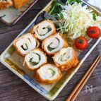 鶏むね肉1枚で！大葉とチーズのくるくるチキンカツ