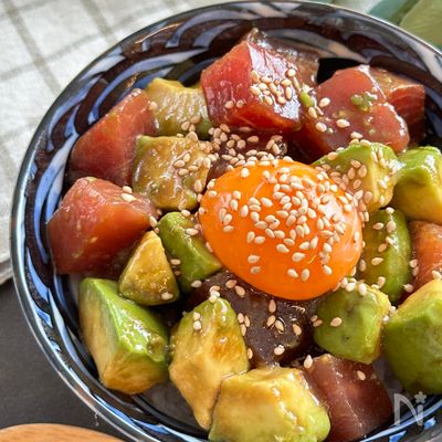 ５分で絶品主食完成【アヒポキ丼】