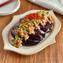 万能ひき肉あん！【焼きなすのそぼろがけ】アレンジ自在