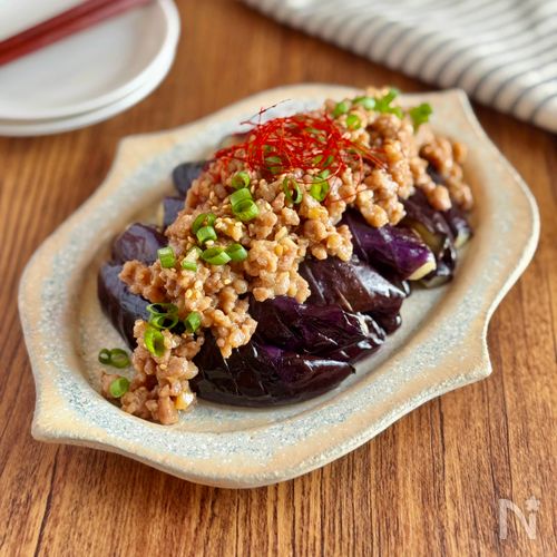 万能ひき肉あん！【焼きなすのそぼろがけ】アレンジ自在