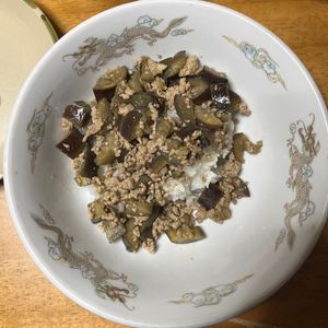 青リンゴの作ってみた!投稿(【なすとひき肉の和風あんかけ丼】ご飯がすすむ！)