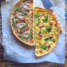 1枚のパイ生地で作るハーフ＆ハーフな豆腐のキッシュ