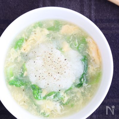 大根おろしと白菜の卵スープ