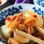 材料2つ同量【シャキとろ新玉ねぎと鶏肉の南蛮漬け】タレ絶品！