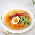 混ぜるだけスープが＼さっぱりウマい♡／素麺de簡単!!冷麺