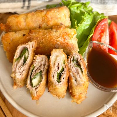 薄切り豚肉の大葉チーズカツ【必見！超時短成形】