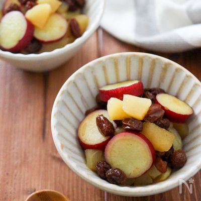 砂糖不使用♪さつまいもりんごレーズンの甘煮！こどもおやつに