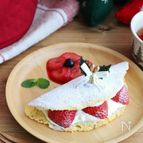 アーモンドフラワーで♪いちごのオムレツケーキ