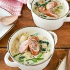 とろり濃厚【ほうれん草とかぶとウインナーのクリーム煮】