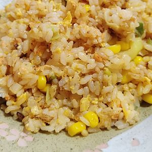 猫の作ってみた!投稿(新しい器で食べる「簡単鮭フレーク焼き飯」)