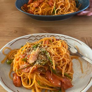 ミユミヤの作ってみた!投稿(【普通より、ちょっとおいしいナポリタン】大満足のコクとうま味)