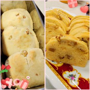 もんぶらん°・*:.。.☆の作ってみた!投稿(発酵不要！ホットケーキミックスを利用した「くるみ食パン」)
