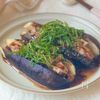 とろける美味しさ♡簡単すぎる【豚こま肉と茄子のはさみ焼き】