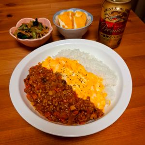 まろみの作ってみた!投稿(スプーンが止まらない♡ふわたまキーマカレー)