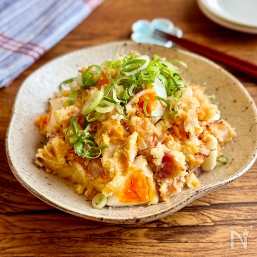 かつお節香る♪【和風ベーコンポテトサラダ】